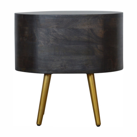 Ash Black Bedside with Brass Legs Living with Luxury