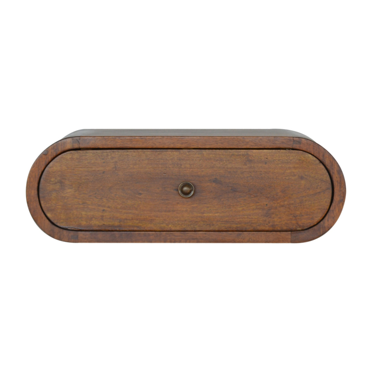 Wall Mounted Round Chestnut Bedside - Living with Luxury