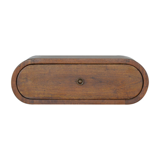 Wall Mounted Round Chestnut Bedside - Living with Luxury