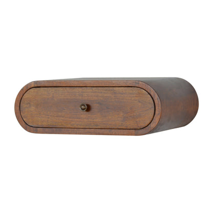Wall Mounted Round Chestnut Bedside - Living with Luxury