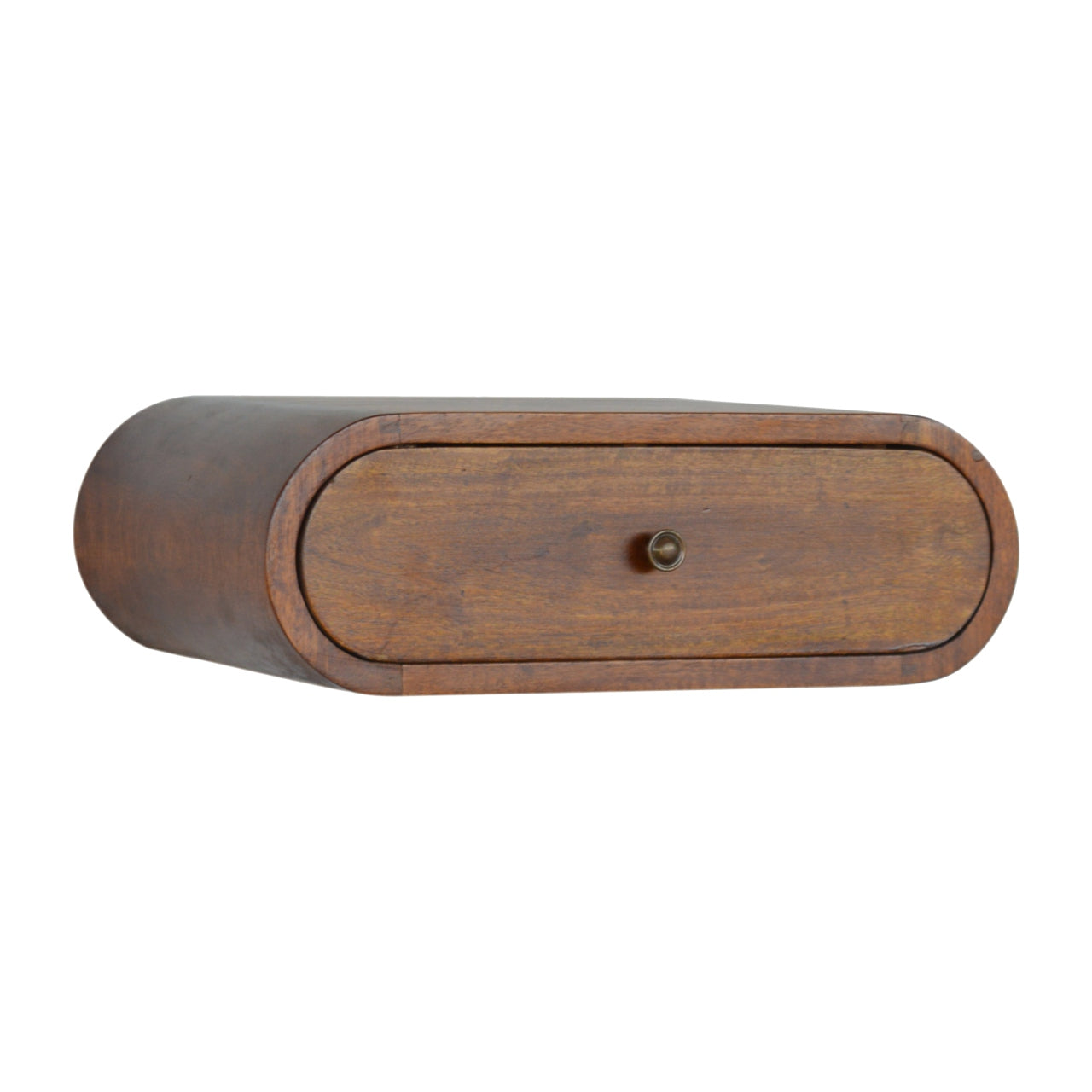 Wall Mounted Round Chestnut Bedside - Living with Luxury
