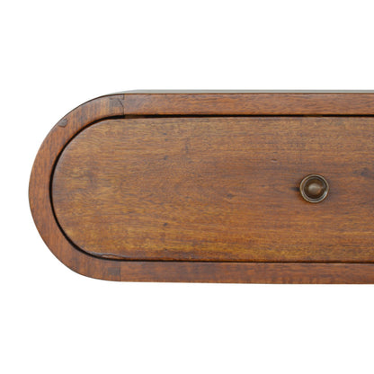 Wall Mounted Round Chestnut Bedside - Living with Luxury