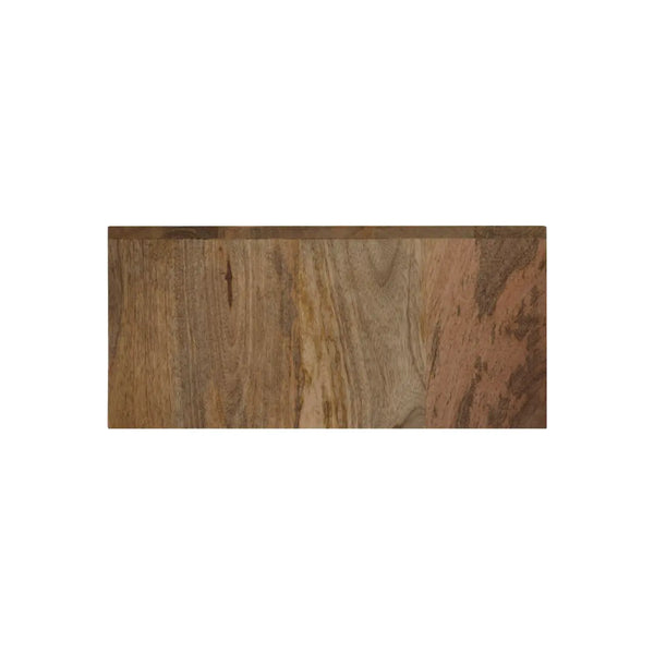 Solid Mango Wood Wall-Mounted Bedside with Brass Inlay