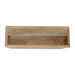 Solid Mango Wood Wall-Mounted Bedside with Brass Inlay