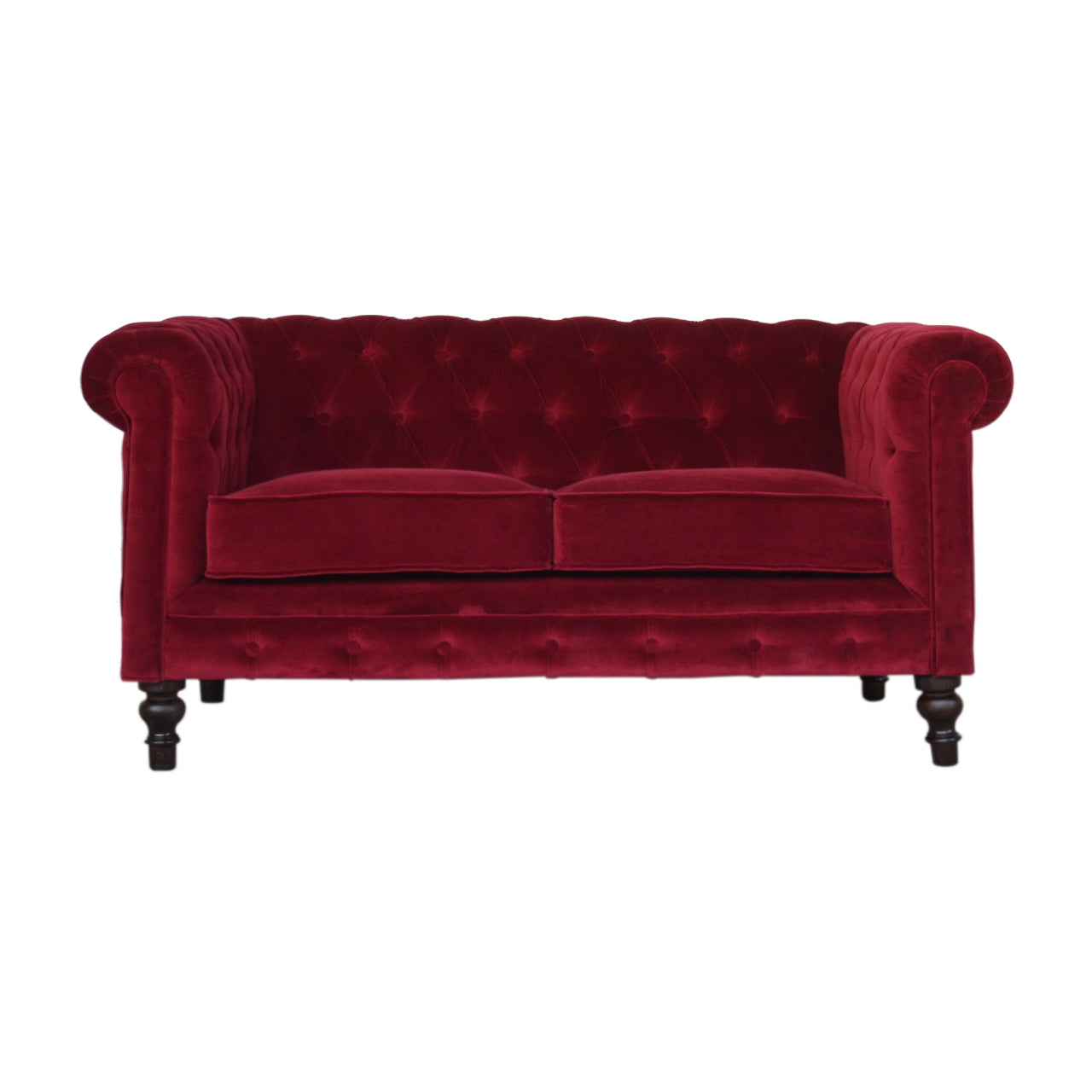 Wine Red Velvet Chesterfield Sofa - Living with Luxury