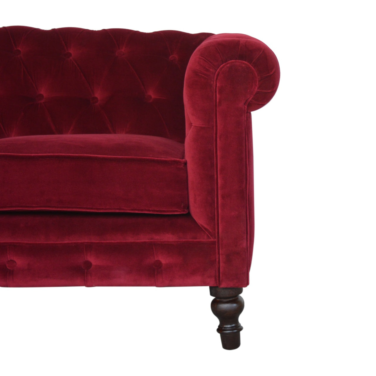 Wine Red Velvet Chesterfield Sofa - Living with Luxury
