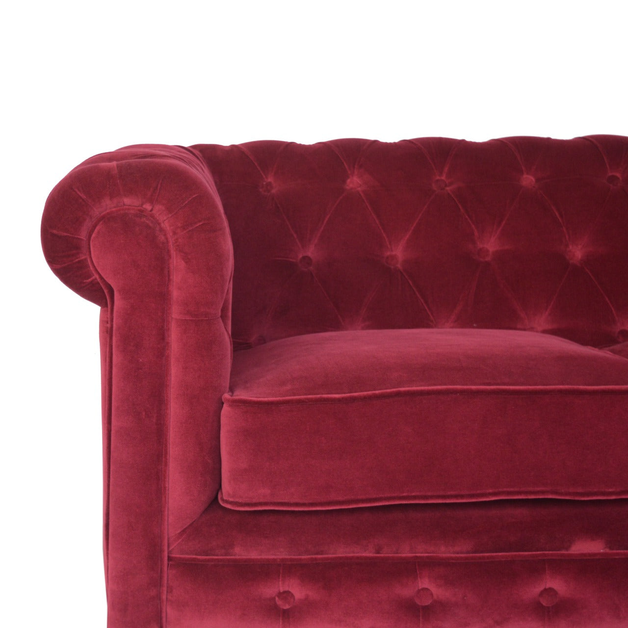 Wine Red Velvet Chesterfield Sofa - Living with Luxury