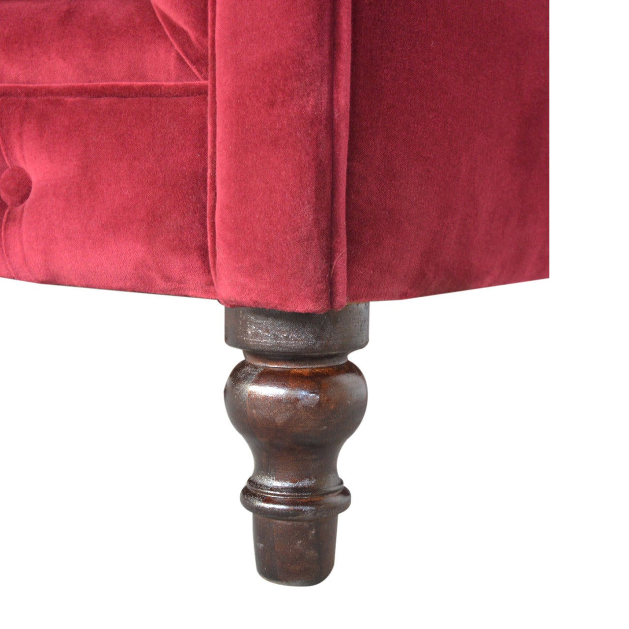 Wine Red Velvet Chesterfield Sofa - Living with Luxury