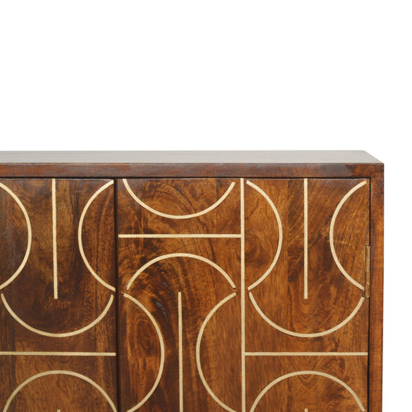 Chestnut Inlay Abstract Cabinet - Living with Luxury