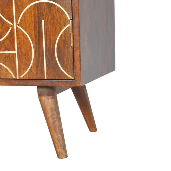 Chestnut Inlay Abstract Cabinet - Living with Luxury