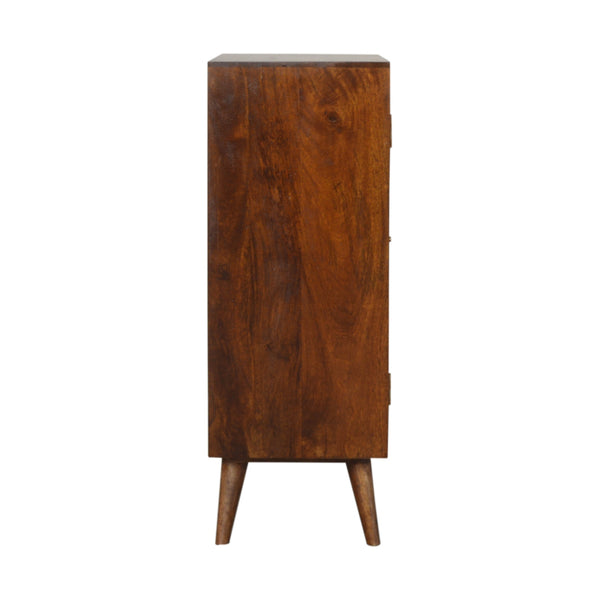 Chestnut Inlay Abstract Cabinet - Living with Luxury