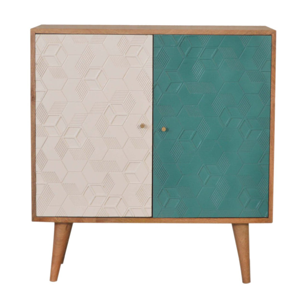 Acadia Teal and White Cabinet - Living with Luxury