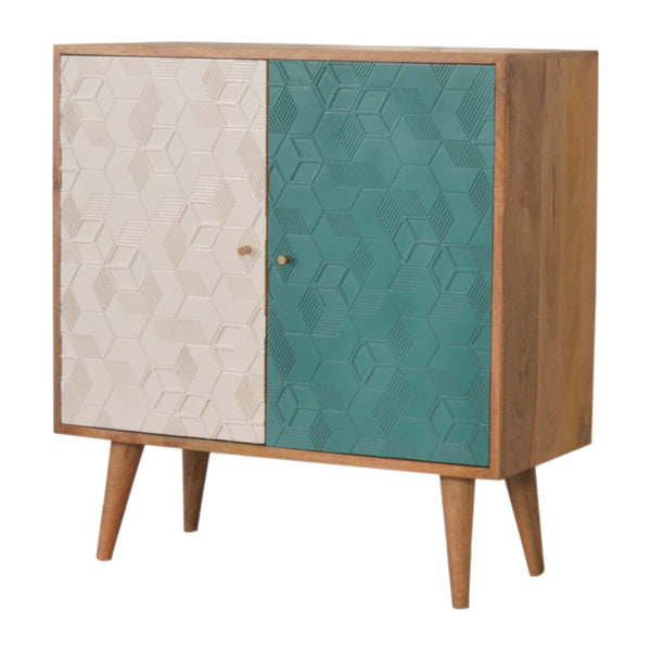 Acadia Teal and White Cabinet - Living with Luxury