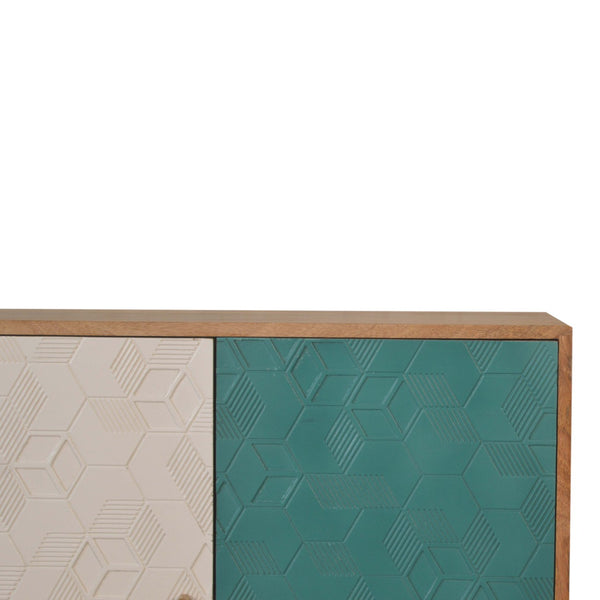 Acadia Teal and White Cabinet - Living with Luxury