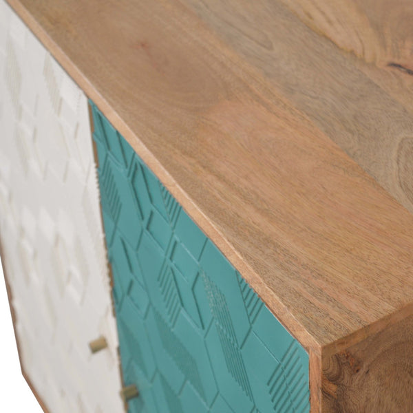 Acadia Teal and White Cabinet - Living with Luxury