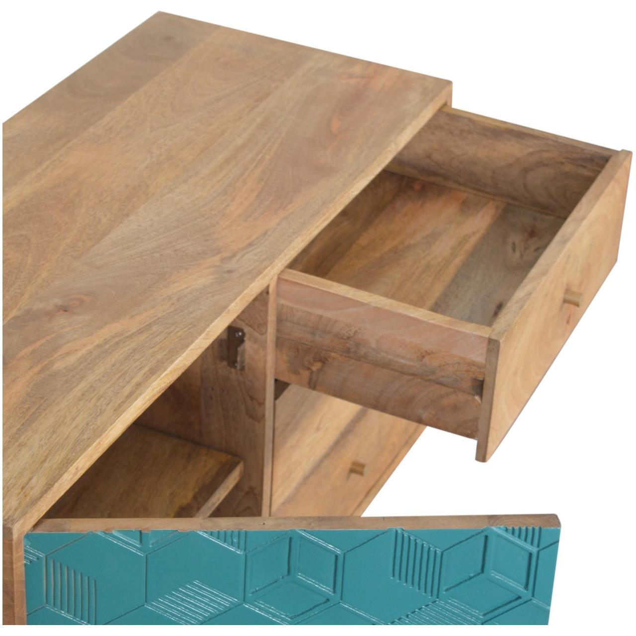 Acadia Teal Cabinet with Drawers Living with Luxury