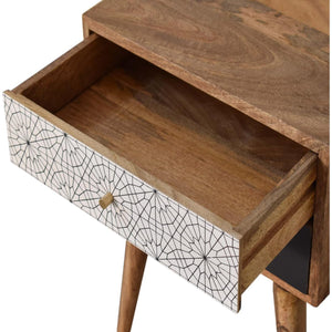Black Patterned Bedside