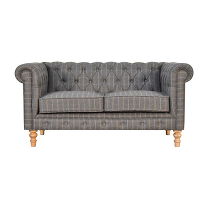 Pewter Tweed 2 Seat Chesterfield Sofa - Living with Luxury