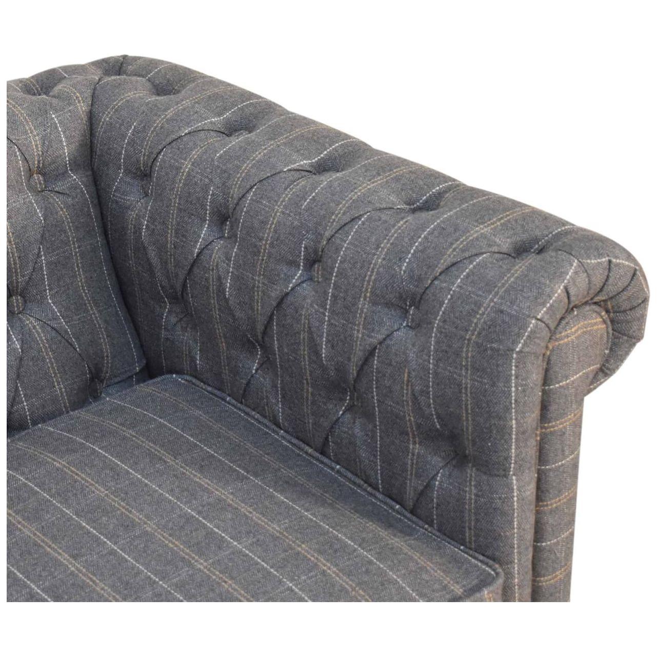 Pewter Tweed 2 Seat Chesterfield Sofa - Living with Luxury