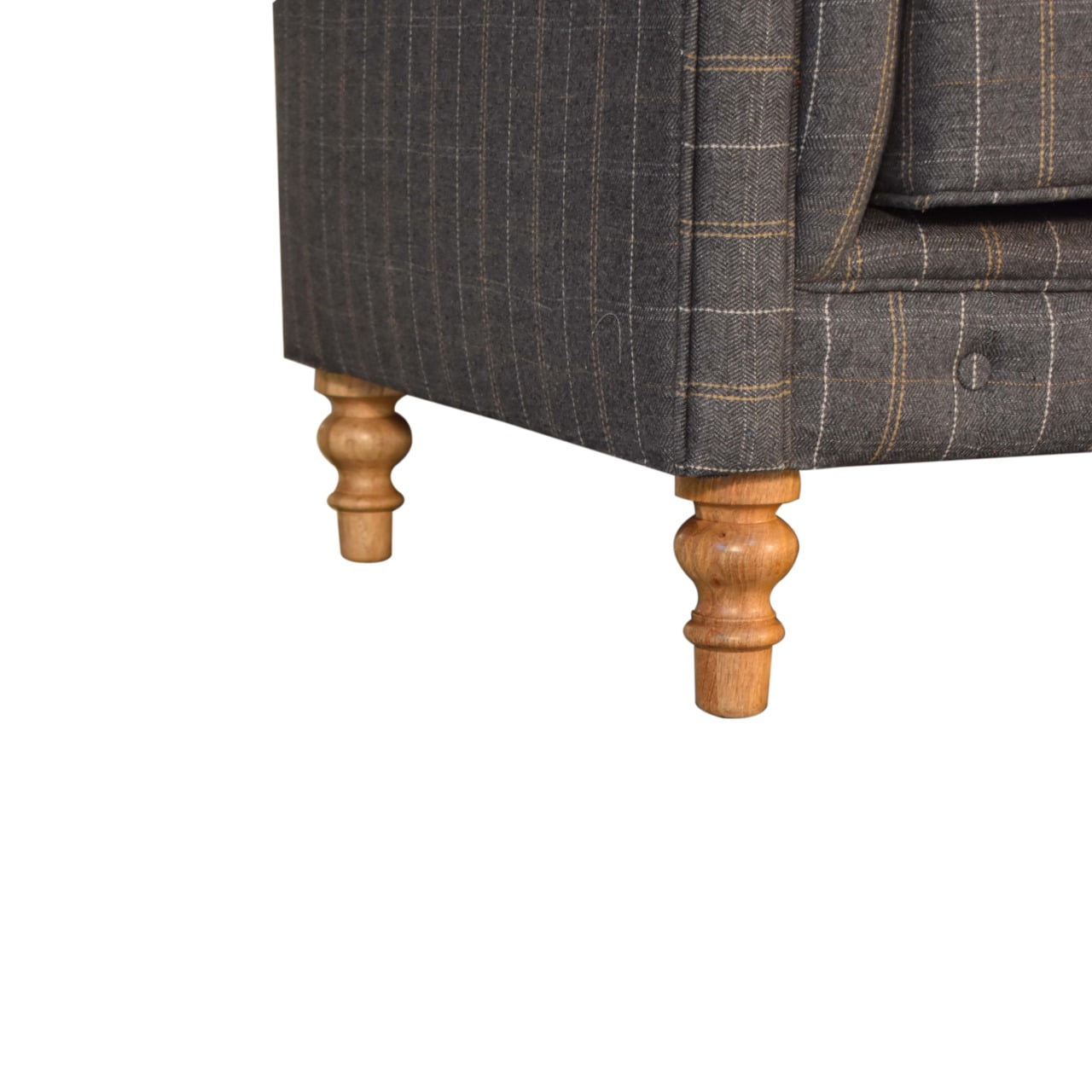 Pewter Tweed 2 Seat Chesterfield Sofa - Living with Luxury