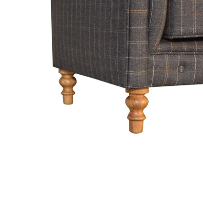 Pewter Tweed 2 Seat Chesterfield Sofa - Living with Luxury