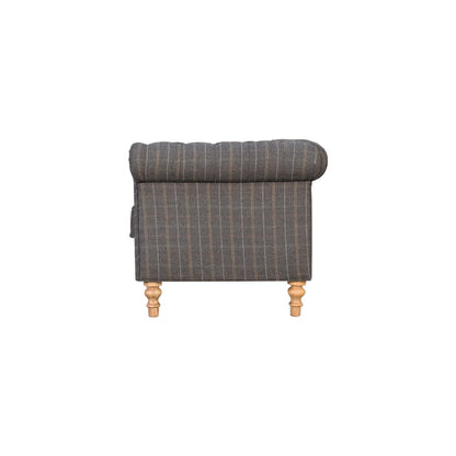 Pewter Tweed 2 Seat Chesterfield Sofa - Living with Luxury