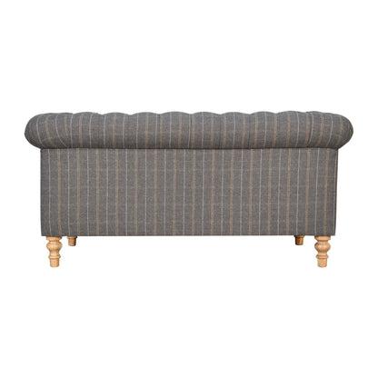Pewter Tweed 2 Seat Chesterfield Sofa - Living with Luxury