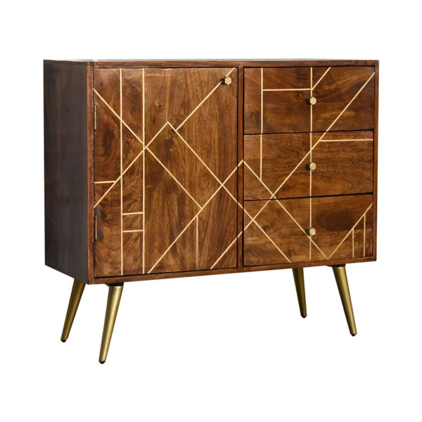 Chestnut Inlay Abstract Sideboard - Living with Luxury