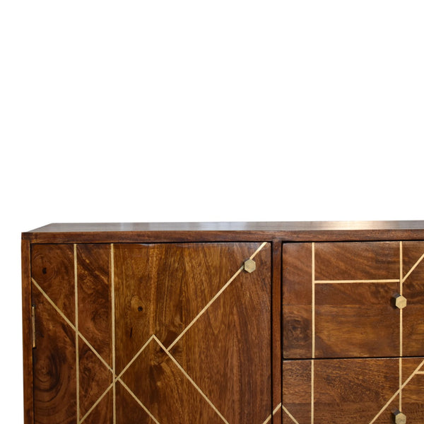Chestnut Inlay Abstract Sideboard - Living with Luxury