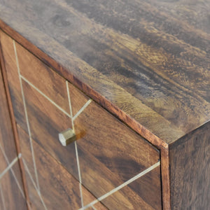Chestnut Inlay Abstract Sideboard - Living with Luxury