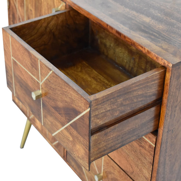 Chestnut Inlay Abstract Sideboard - Living with Luxury