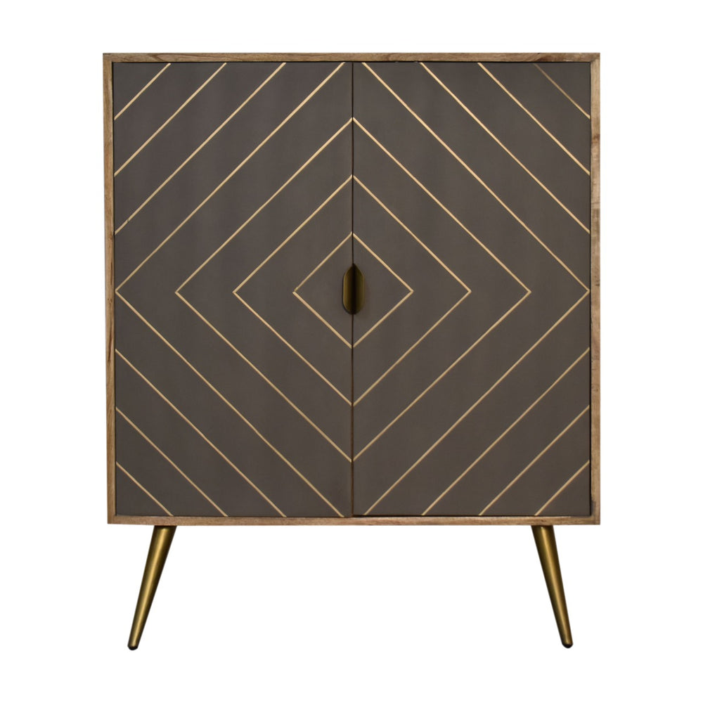 Cement Brass Inlay Cabinet - Living with Luxury