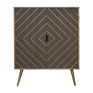 Cement Brass Inlay Cabinet - Living with Luxury