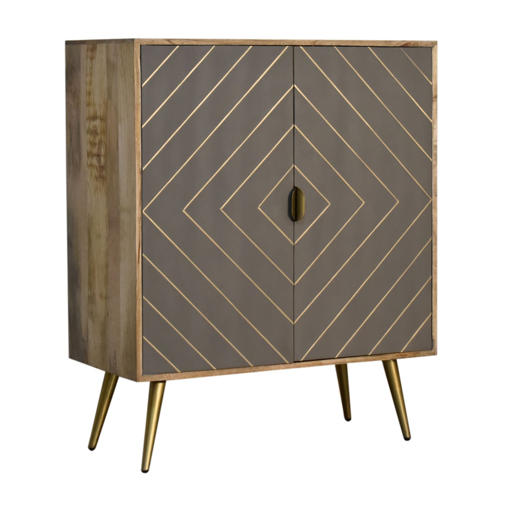 Cement Brass Inlay Cabinet - Living with Luxury