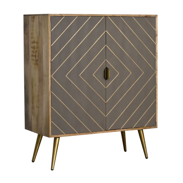 Cement Brass Inlay Cabinet - Living with Luxury