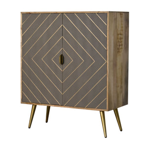 Cement Brass Inlay Cabinet - Living with Luxury