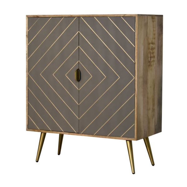 Cement Brass Inlay Cabinet - Living with Luxury