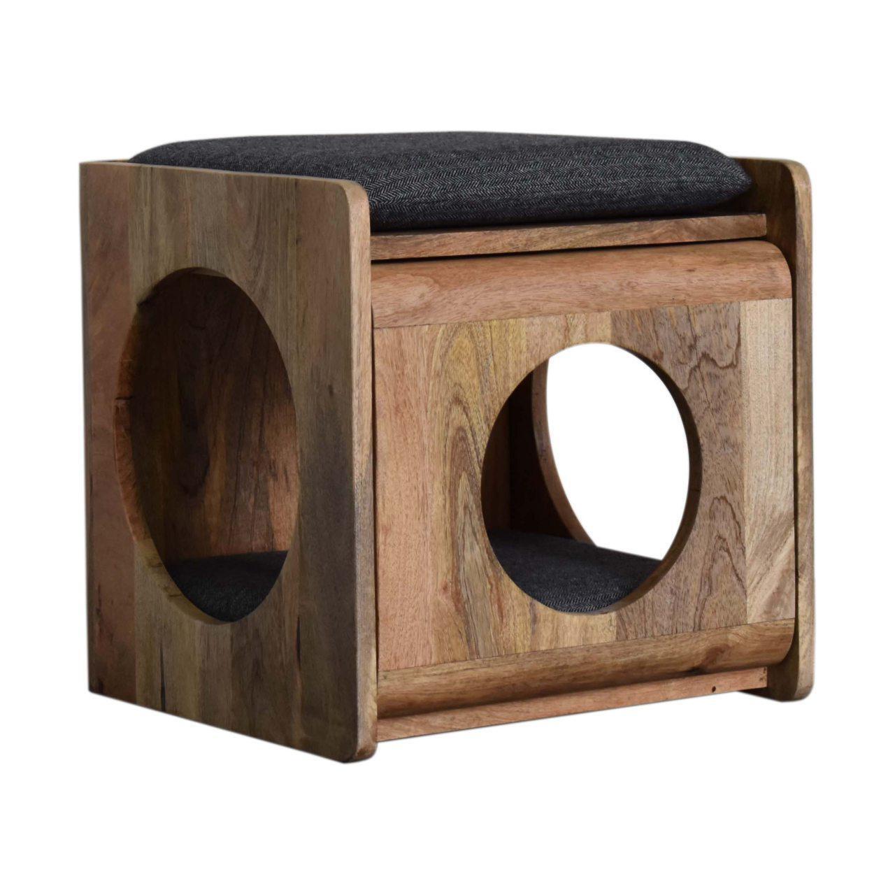 Round Cut-out Pet Bed with Seat Pad - Living with Luxury