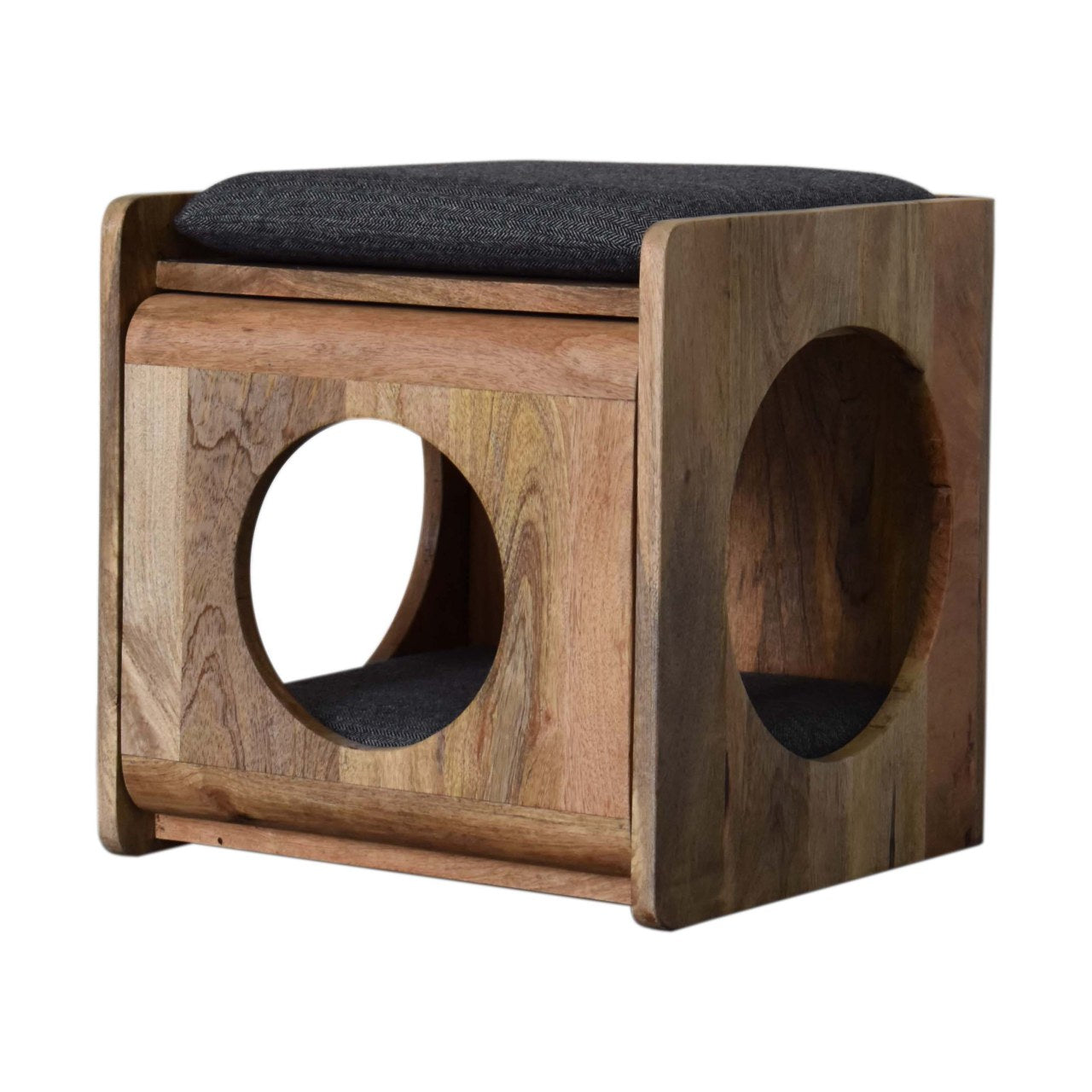 Round Cut-out Pet Bed with Seat Pad - Living with Luxury