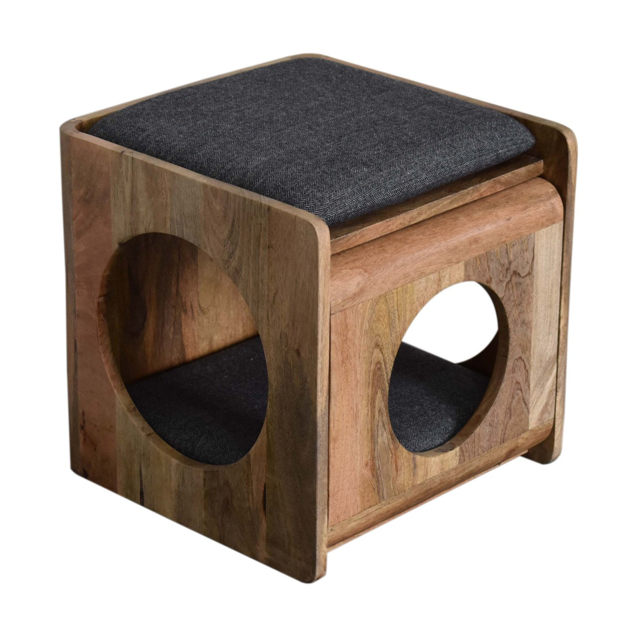 Round Cut-out Pet Bed with Seat Pad - Living with Luxury
