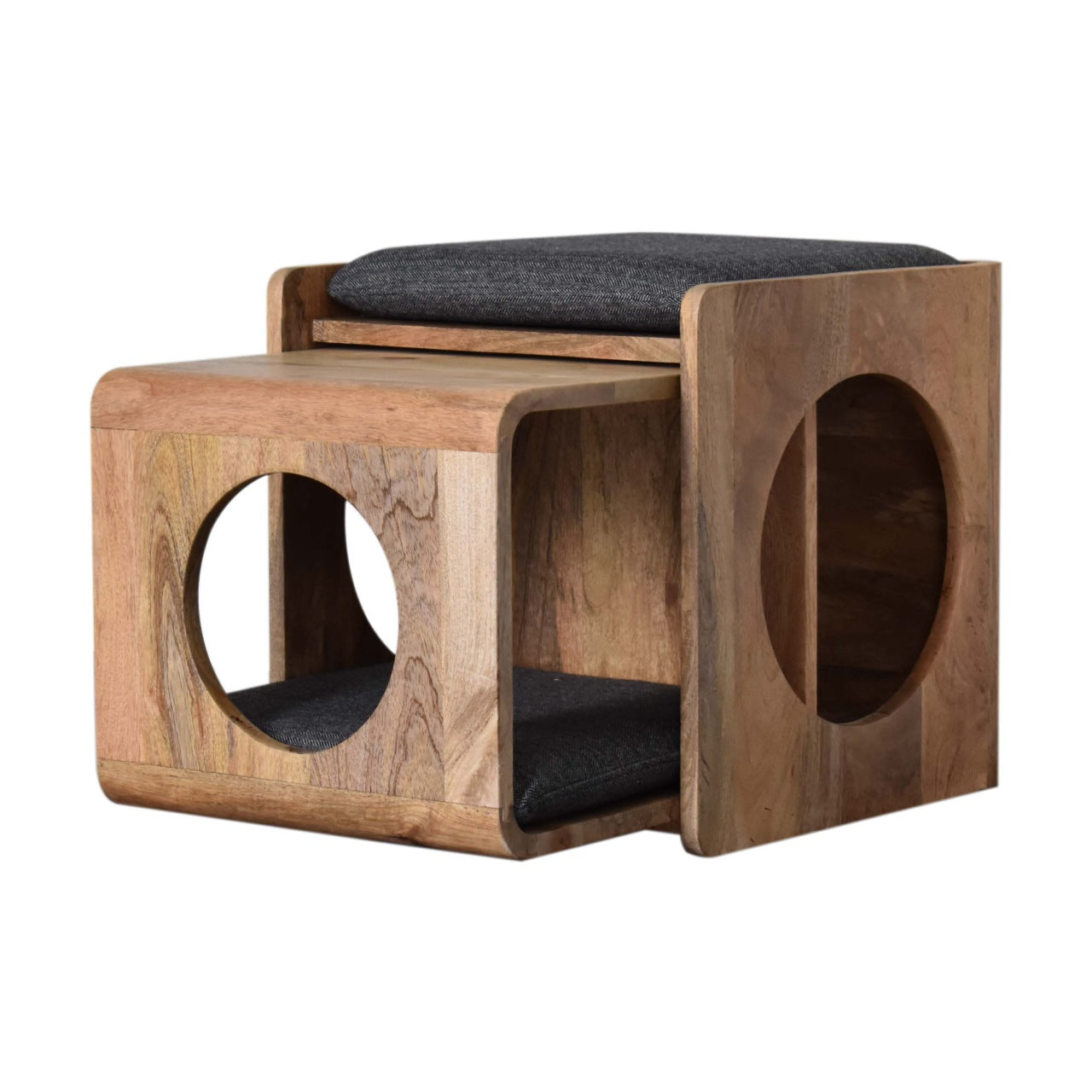 Round Cut-out Pet Bed with Seat Pad - Living with Luxury