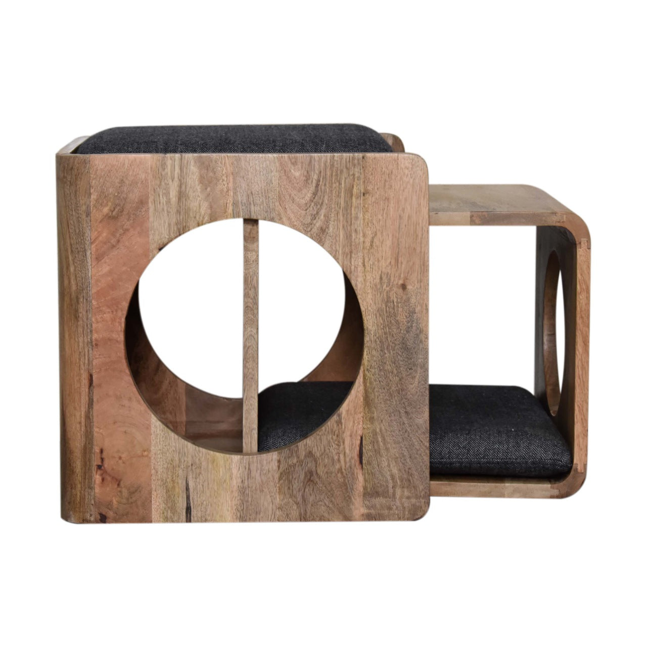 Round Cut-out Pet Bed with Seat Pad - Living with Luxury