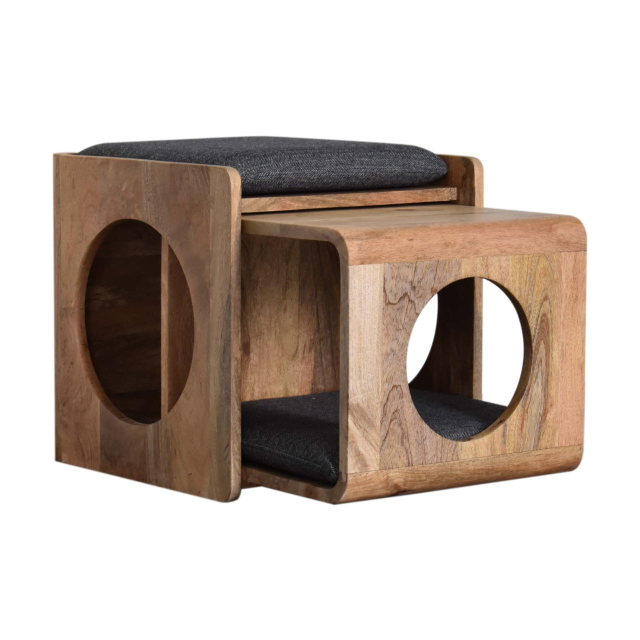 Round Cut-out Pet Bed with Seat Pad - Living with Luxury