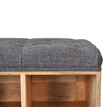Mini Black Shoe Storage Footstool Living with Luxury