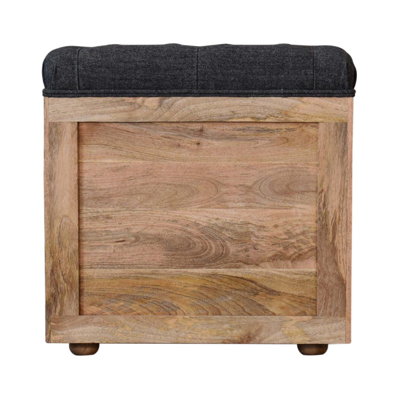 Mini Black Shoe Storage Footstool Living with Luxury