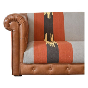 Durrie & Leather Mixed Sofa