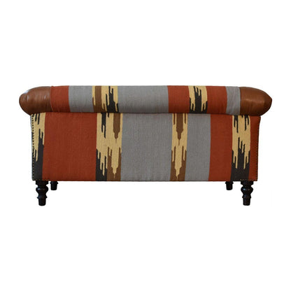 Durrie & Leather Mixed Sofa - Living with Luxury