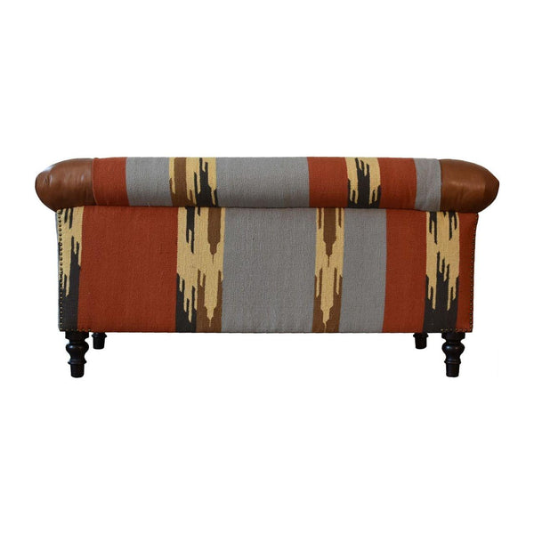 Durrie & Leather Mixed Sofa