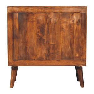 Chestnut Cubed Brass Inlay Cabinet - Living with Luxury