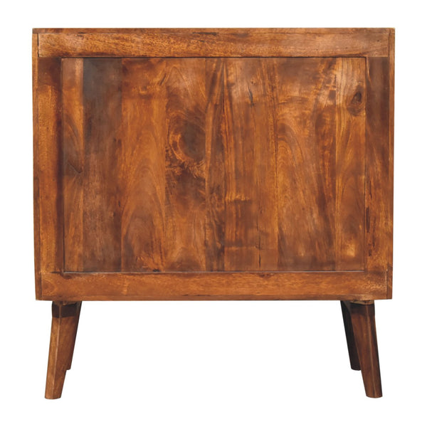 Chestnut Cubed Brass Inlay Cabinet - Living with Luxury